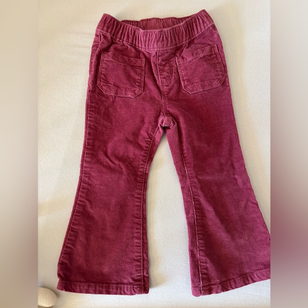 Kids Dark Pink Corduroy Flare Pants EUC 2T